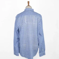 Chemise provençale motifs calissons bleus