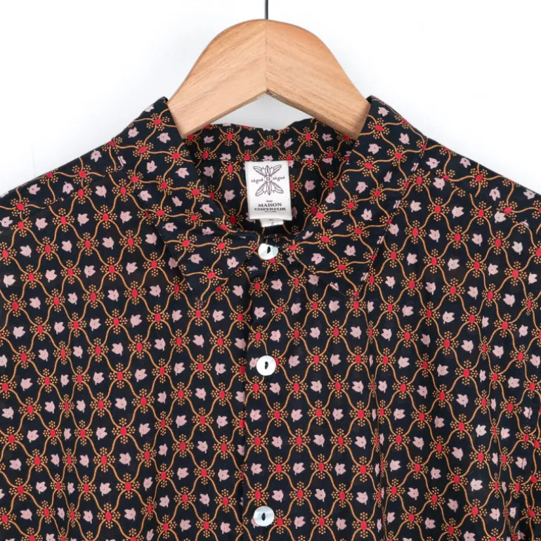 Chemise provençale treille noir