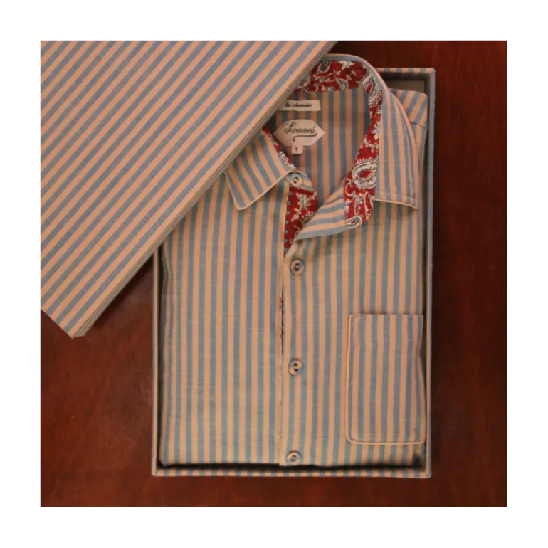Chemise rayée bleu vanille