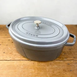 Cocotte en fonte ovale gris graphite