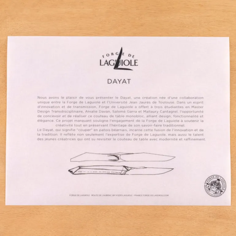 Coffret de 6 couteaux de table Dayat Laguiole