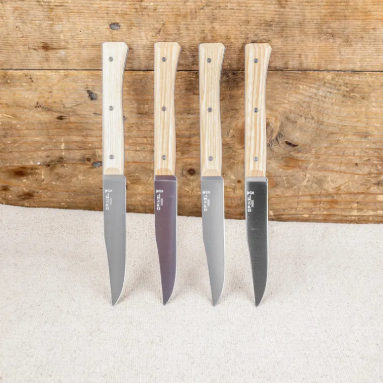 Coffret de 4 Couteaux de Table Opinel Facette en Frêne clair