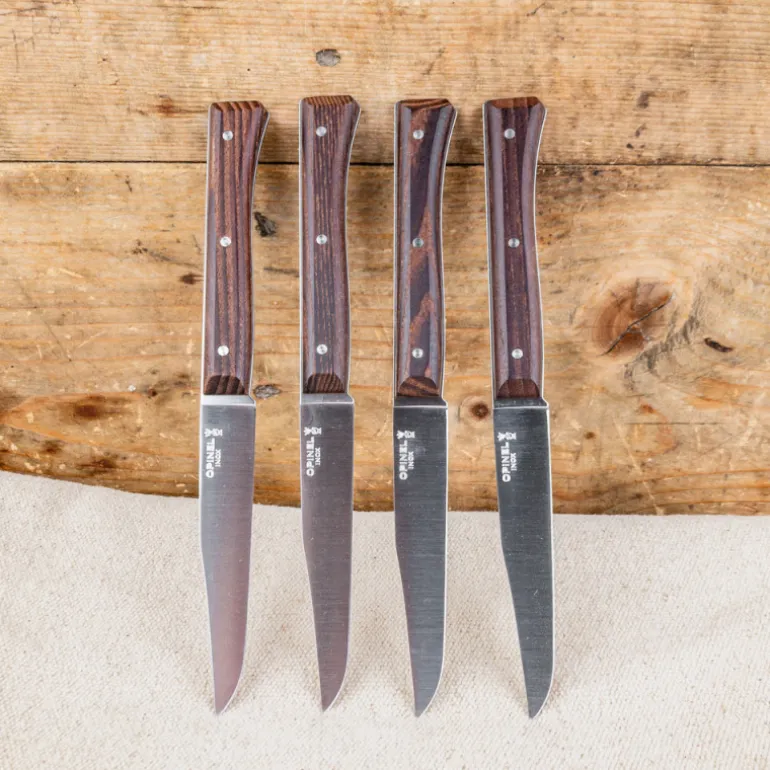 Coffret de 4 couteaux de table Opinel facette en Frêne Sombre
