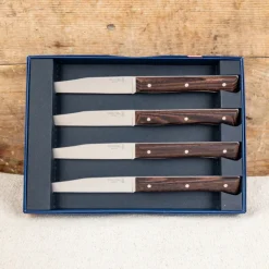Coffret de 4 couteaux de table Opinel facette en Frêne Sombre