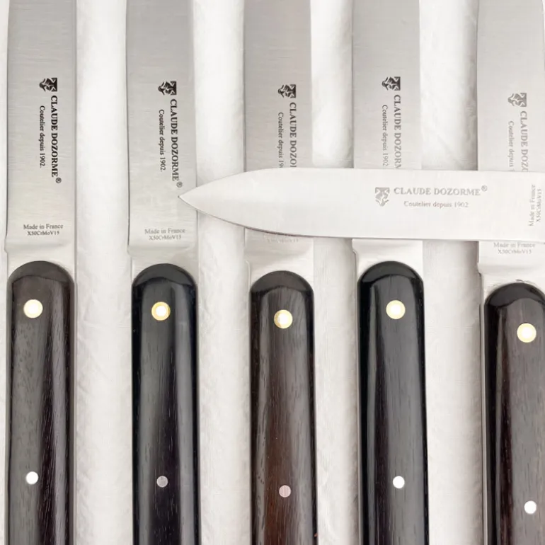 Coffret de 6 couteaux à steak manche ébène