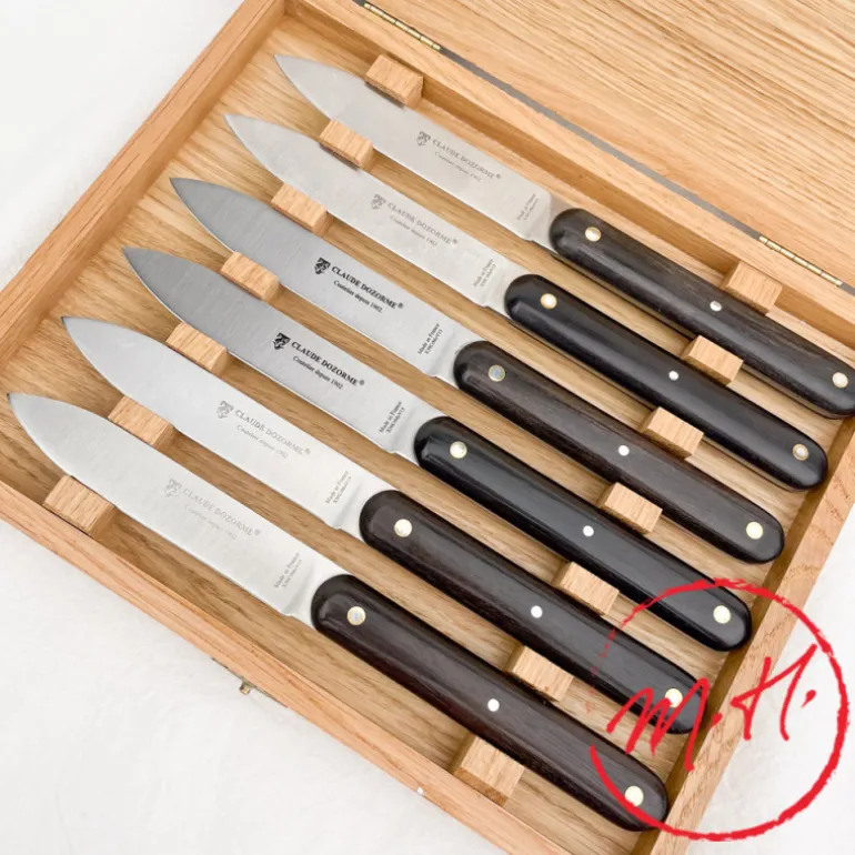 Coffret de 6 couteaux à steak manche ébène