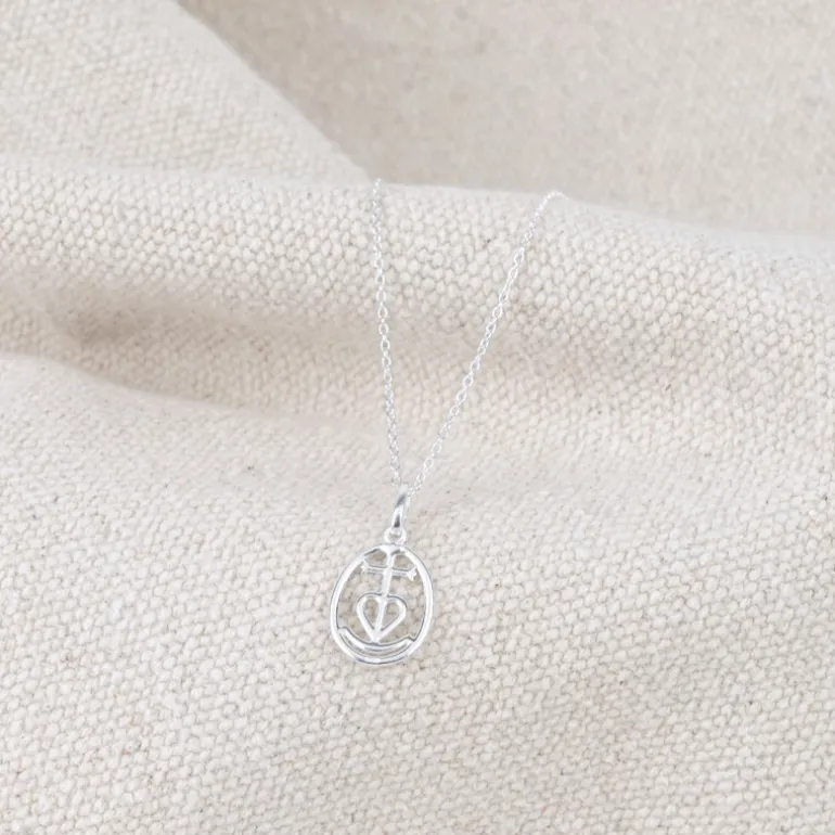 Collier Croix de Camargue argent entourée