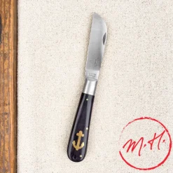 Couteau de poche bois ancre marine
