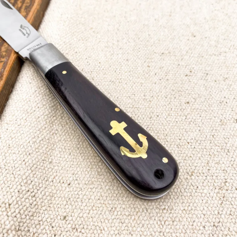 Couteau de poche bois ancre marine