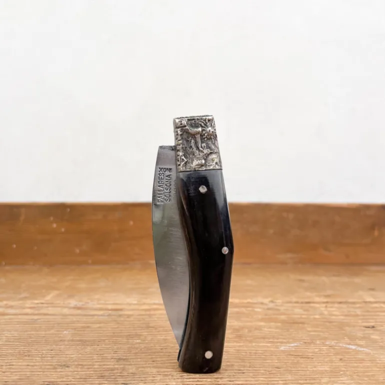 Couteau pliant Corne de buffle et argent