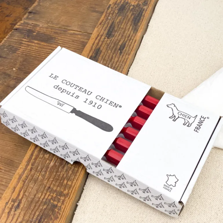 Couteaux chien rouge (x6)