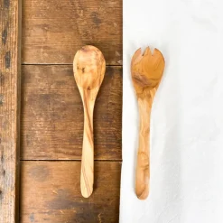 Couverts à salade en bois d'olivier