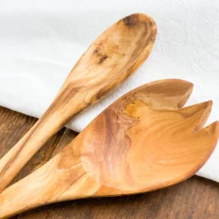 Couverts à salade en bois d'olivier