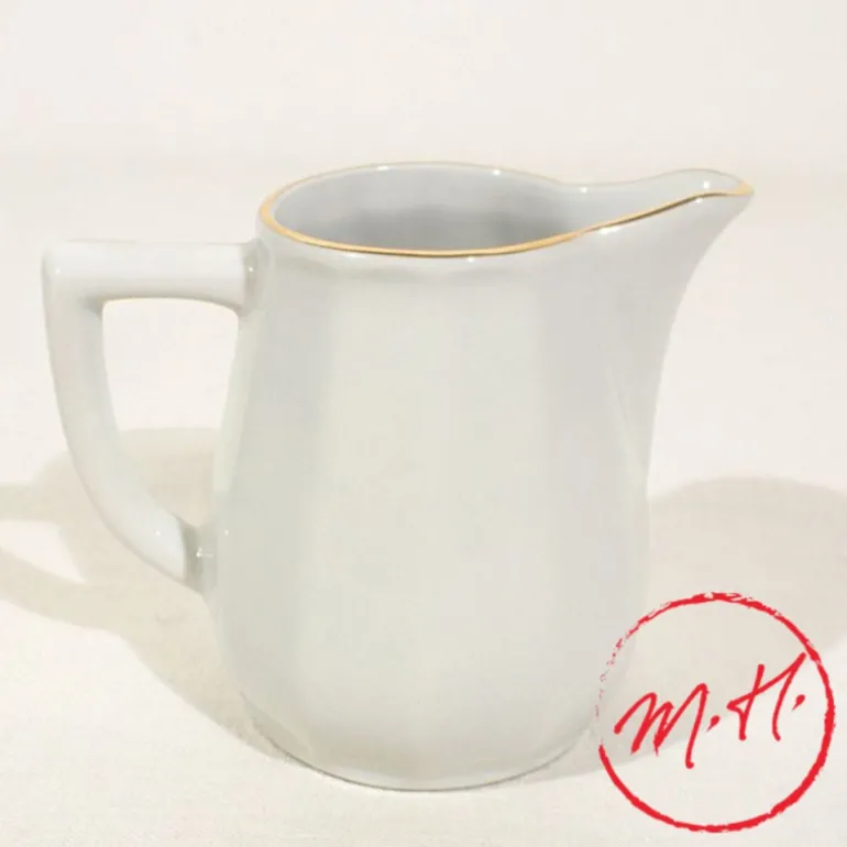 Crémier porcelaine blanche filet or