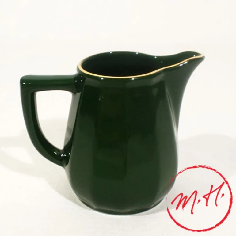 Crémier porcelaine vert empire filet or