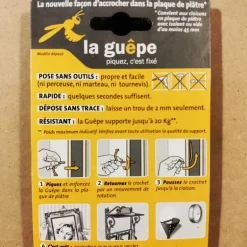 Crochets plaque de plâtre La Guêpe