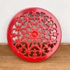 Dessous de plat en fonte rouge