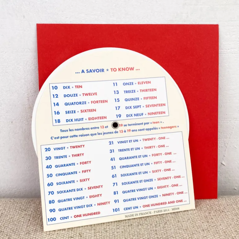 Disque les chiffres français et anglais