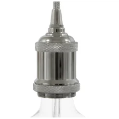 Douille E27 filetée aluminium avec bague