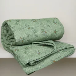 Édredon vert à fleurs