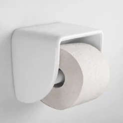 Dérouleur de papier toilette en porcelaine blanche