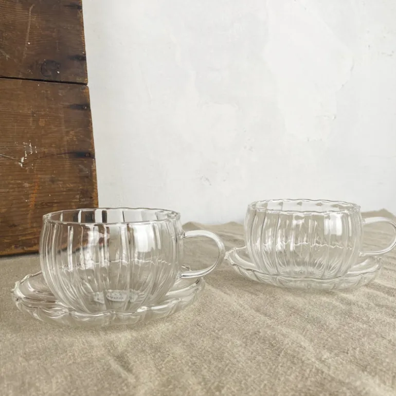 Duo de tasses à thé en verre