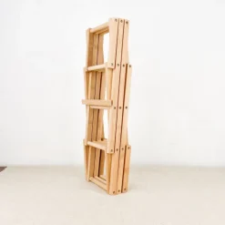 Etagère à bouteilles pliante en bambou