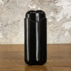 Etui à cigares en cuir noir