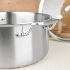Faitout Triply Inox 24 cm avec couvercle en verre