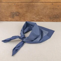 Foulard de travail calicot bleu à pois blanc