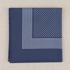Foulard de travail calicot bleu à pois blanc