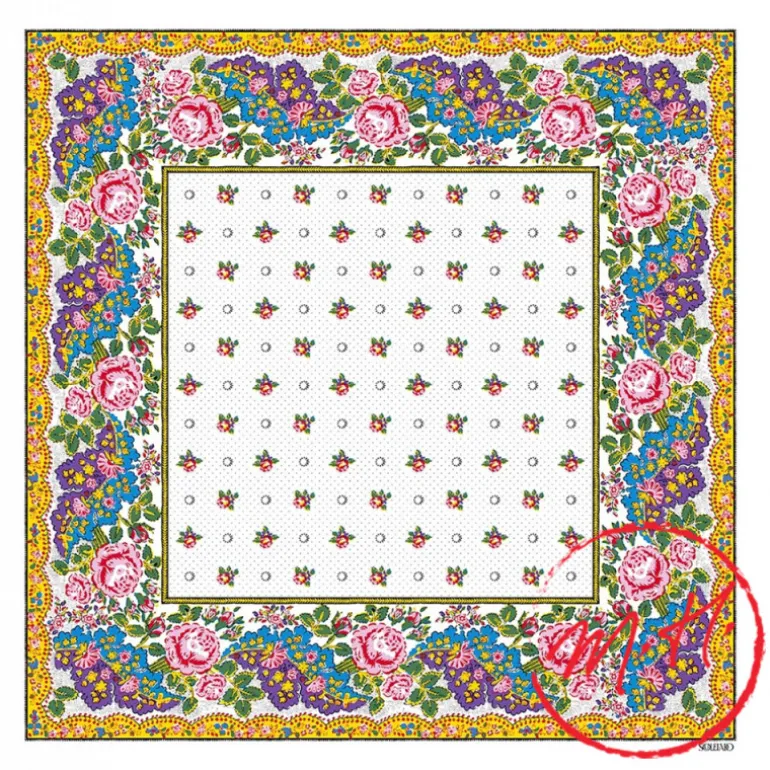 Foulard provençal blanc et rose