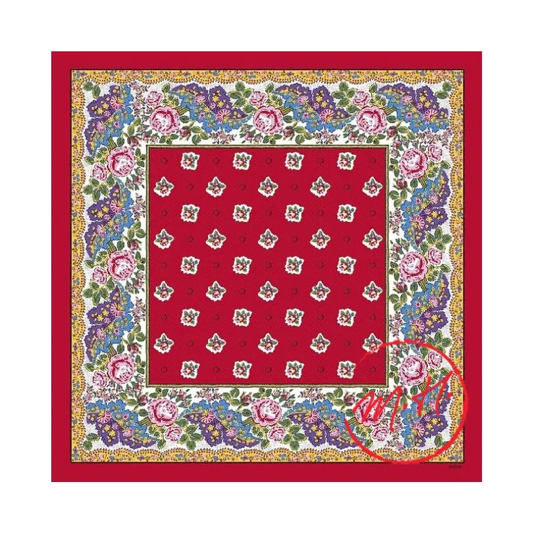 Foulard provençal roses rouge Souleiado