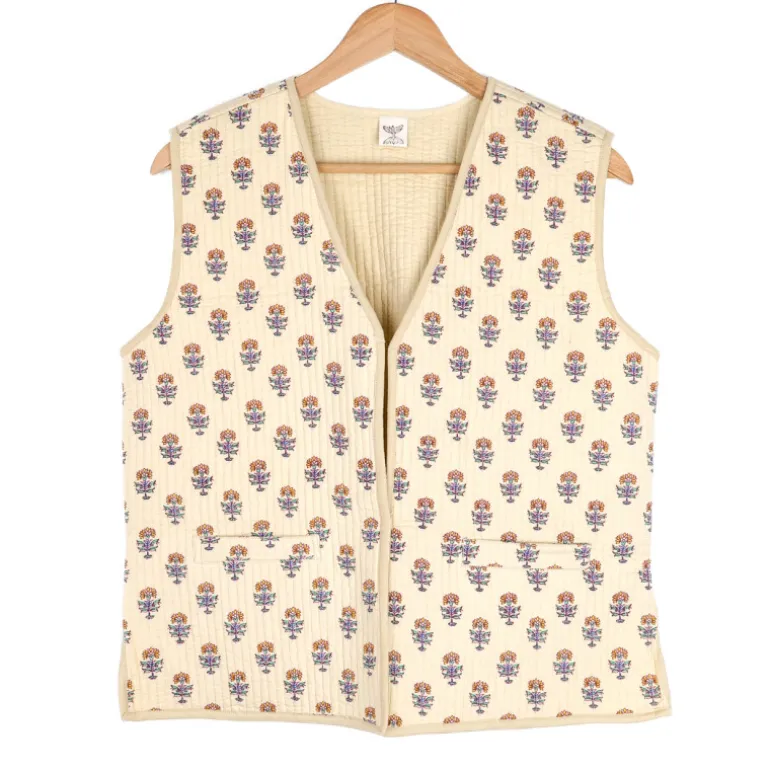 Gilet boutis provençal beige