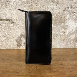 Grand portefeuille zippé en cuir