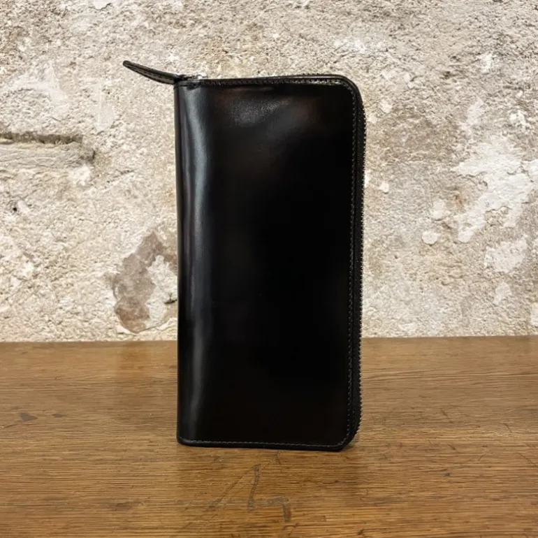Grand portefeuille zippé en cuir