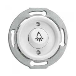 Interrupteur poussoir en duroplast blanc