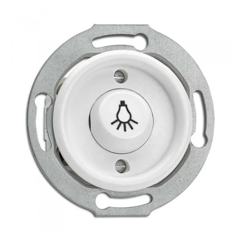 Interrupteur poussoir en duroplast blanc