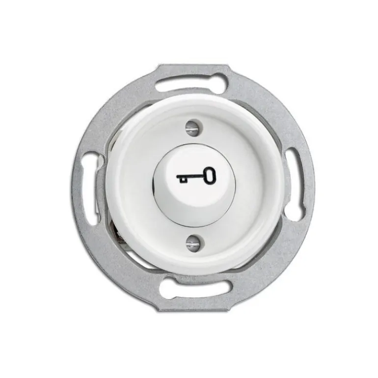 Interrupteur poussoir en duroplast blanc