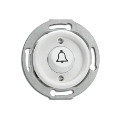 Interrupteur poussoir en duroplast blanc