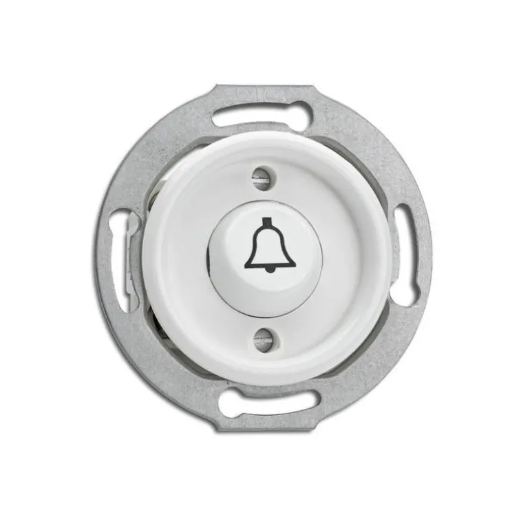 Interrupteur poussoir en duroplast blanc