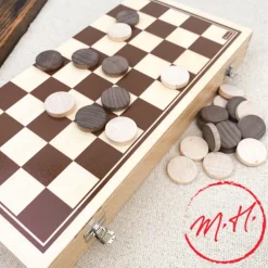 Jeu de dames pliable en bois