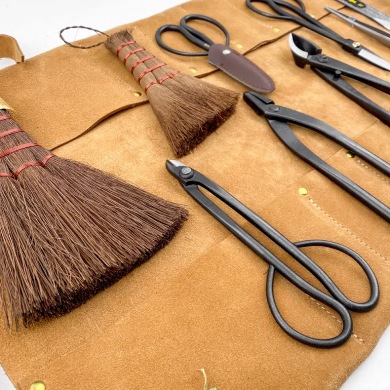 Kit pour Bonsaï - 10 outils et sacoche cuir