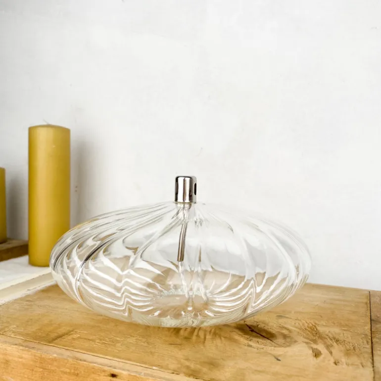 Lampe à huile ellipse striée