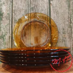 Lot de 6 assiettes plates Lys Duralex - Vermeil