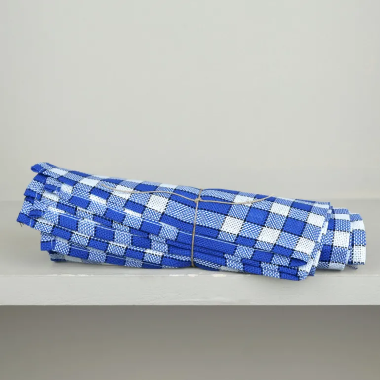 Lot 5 serviettes de table carreaux normand