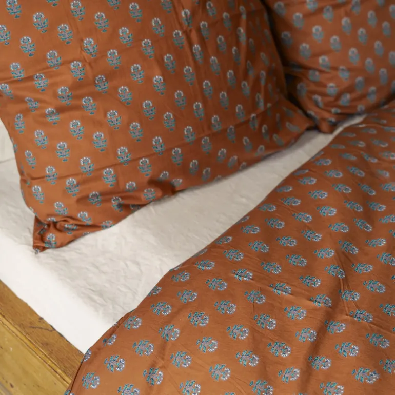 Lot 2 Taies d'oreiller Pissenlit Brun