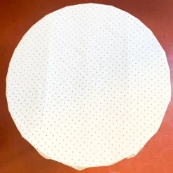 Nappe calisson ronde blanc-bleu