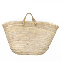 Panier avec anses en cuir