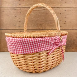 Panier motif Vichy rouge